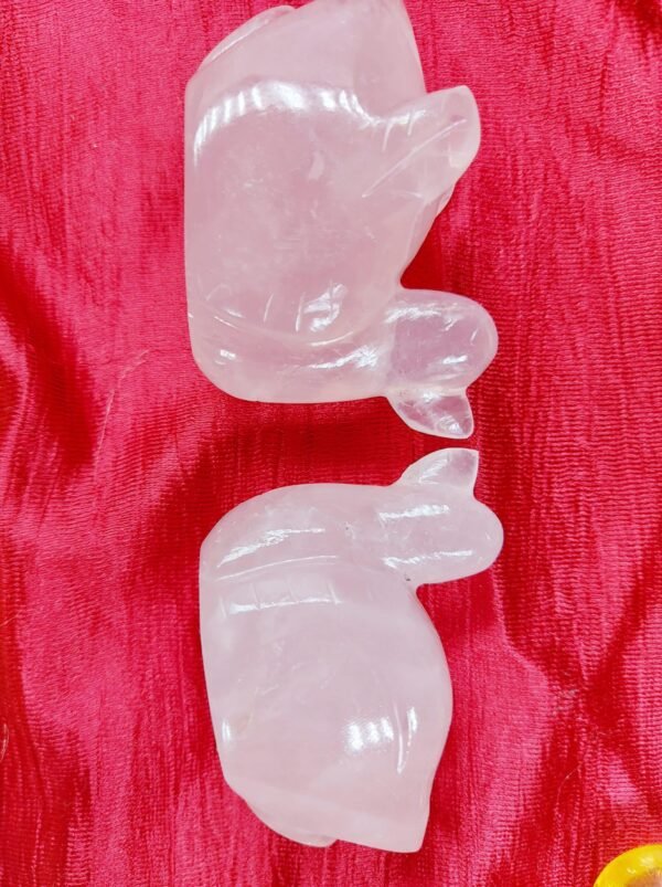 Mandarian ducks in rose quartz