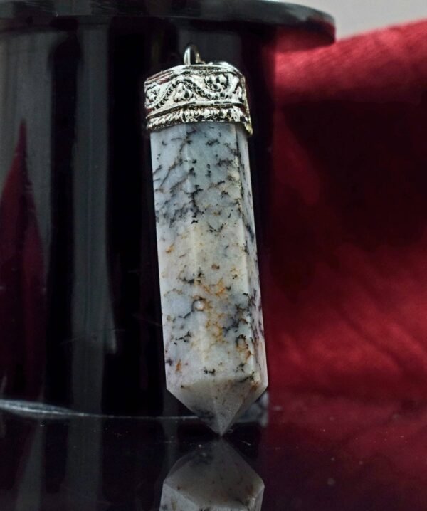 Merlinite pendant (Dendritic opal) - Image 2