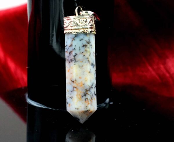 Merlinite pendant (Dendritic opal)