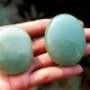 Green aventurine palm stones
