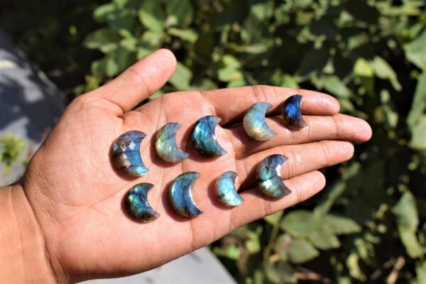 Labradorite Faceted Half Moons