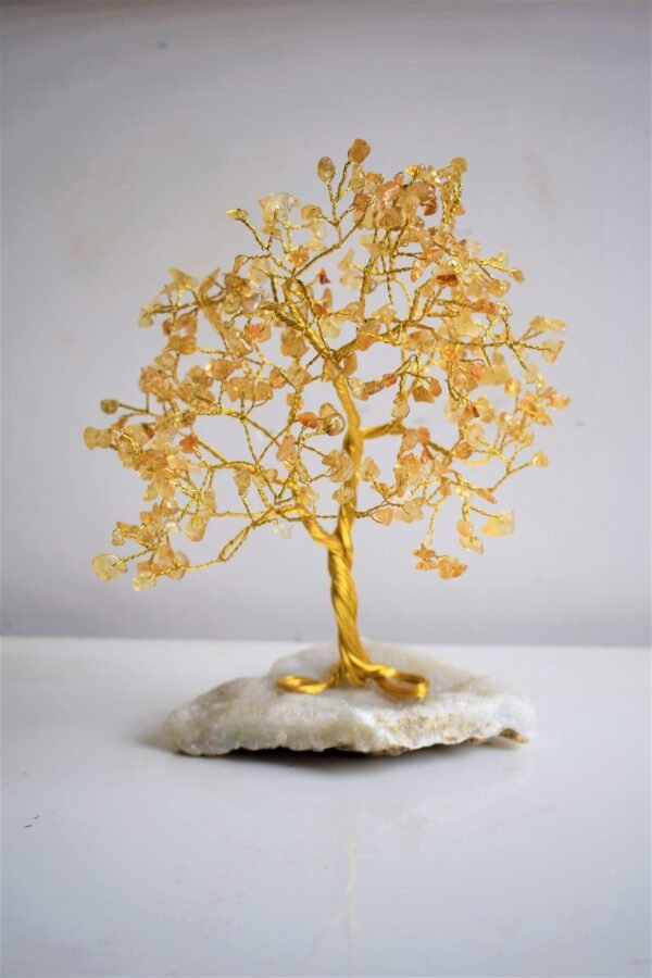 Prosperity & Abundance Citrine Tree on Clear quartz cluster - Image 2