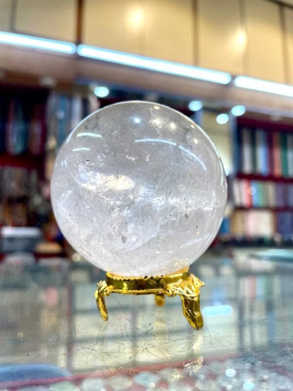 Clear Quartz Sphere with Rainbows 381 grams