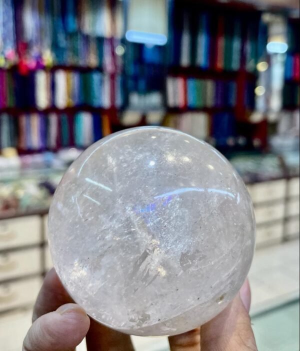 Clear Quartz Sphere with Rainbows 381 grams - Image 2