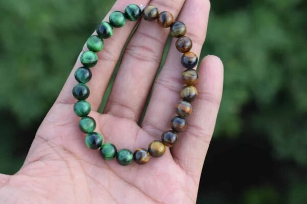 Green & Blue Tiger eyes bead bracelet