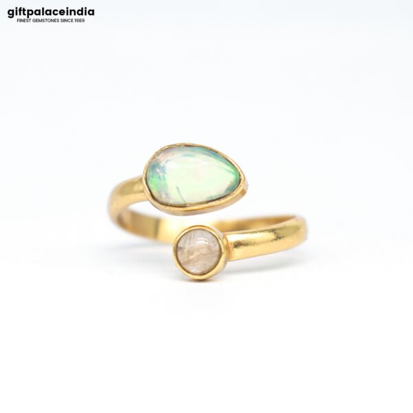 Fire Opal & Moonstone Ring - The Duo